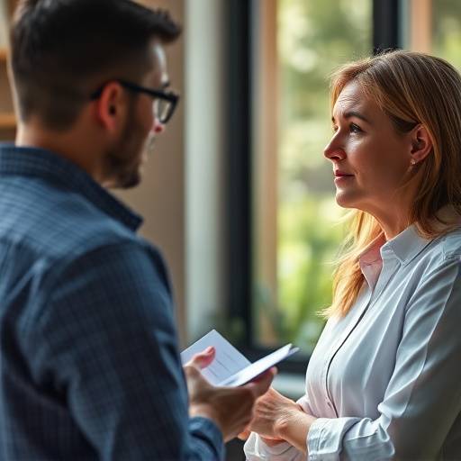 Client discutant des tarifs avec un employé