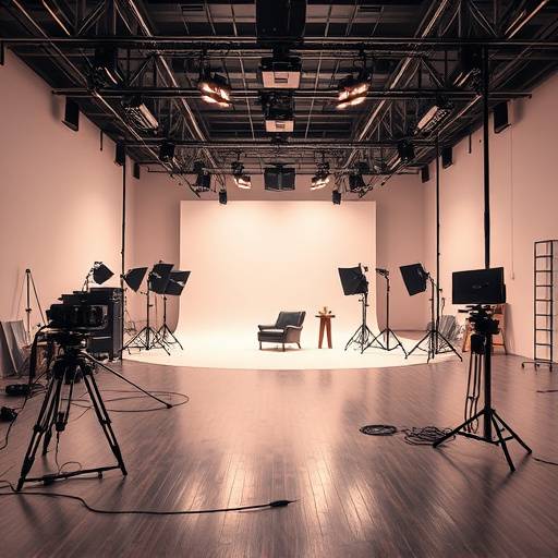 Grand studio de tournage avec espace modulable