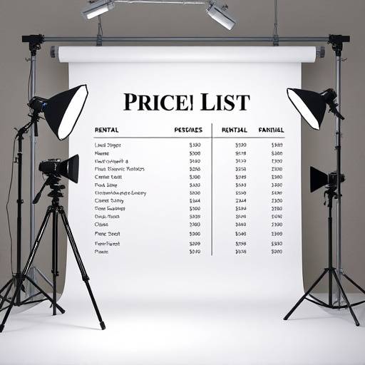 Liste de prix pour la location de studios et de matériel
